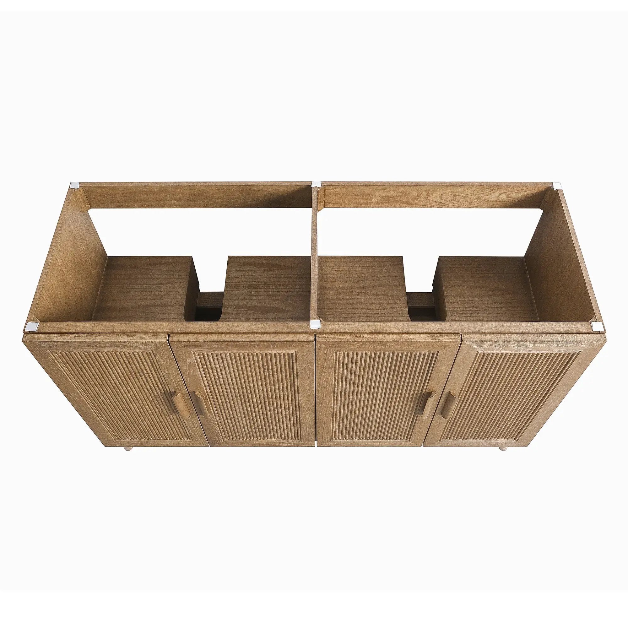 Fully Assembled 60'' Light Coffee Single Sink Bathroom Vanity by HouseOfZazla