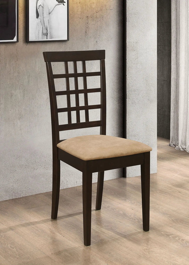 Kelso Lattice Back Dining Side Chair Cappuccino (Set of 2) by Unique Piece Furniture