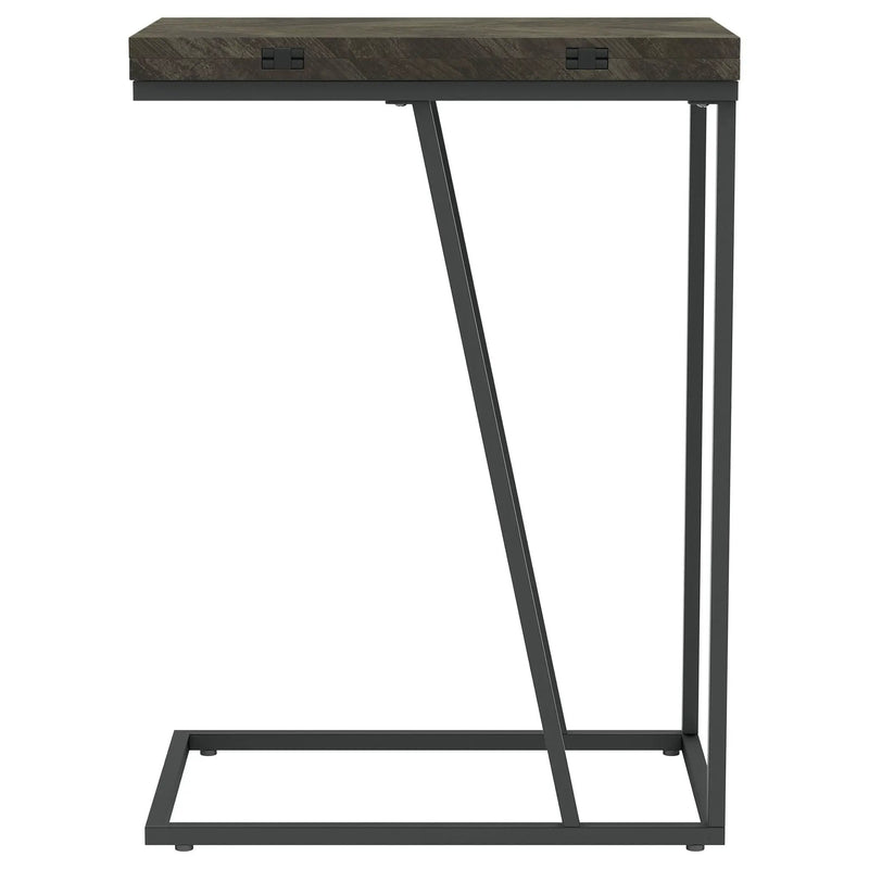 Carly Expandable Engineered Wood C-Shaped Side Table Grey by Unique Piece Furniture