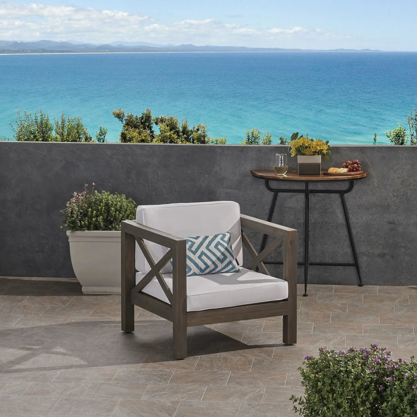 Brava Mid-Century Modern Club Chair with Water Resistant Cushions by HouseOfZazla