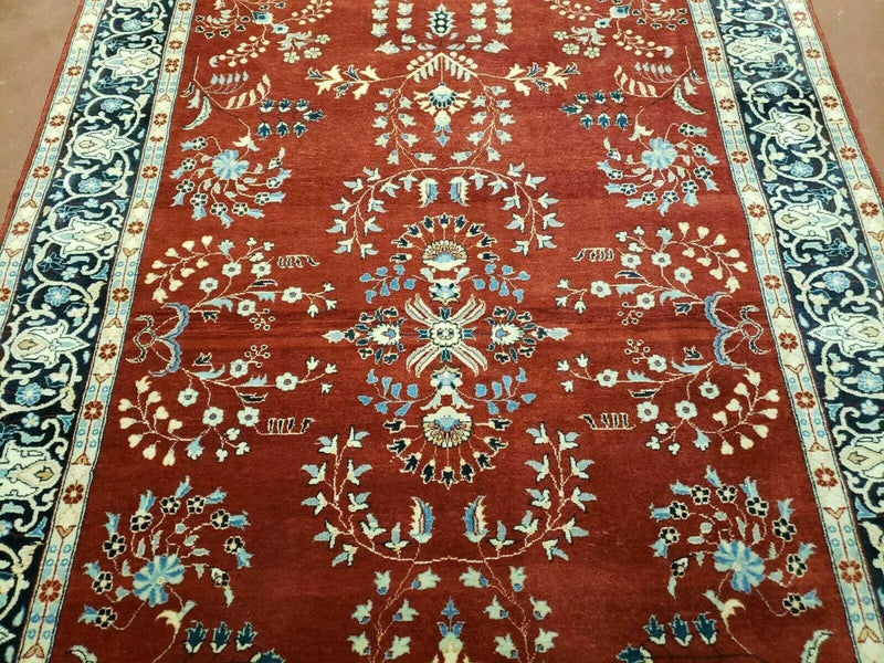 4' X 6' Vintage Handmade Pakistani Rug Highly Detailed Red by Jewel Rugs