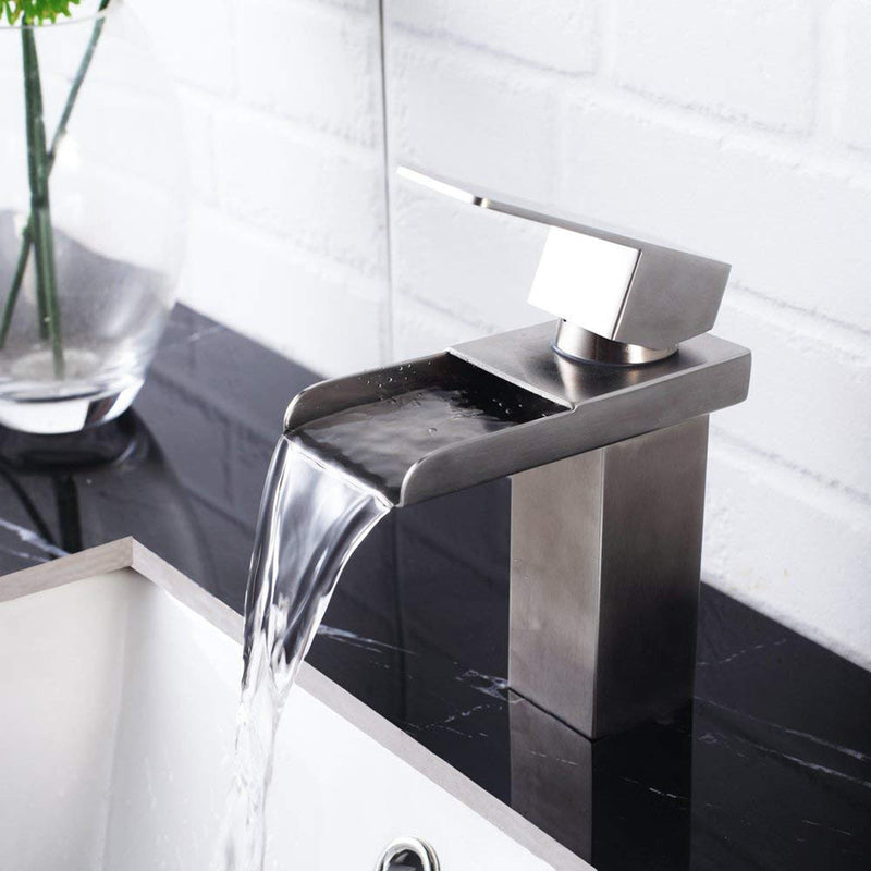 Single Handle Bathroom Faucet - Brushed Nickel by HouseOfZazla