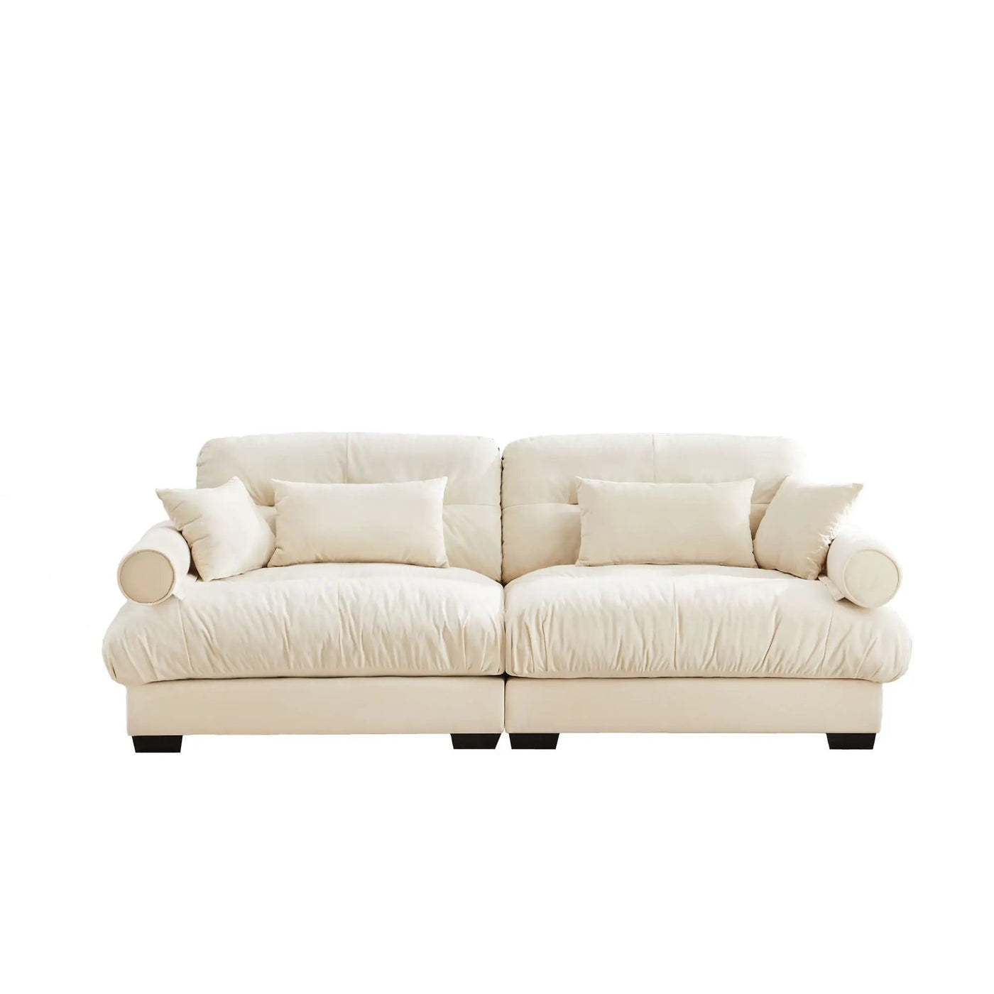 Modern Sofa With Bolstered Armrests And Pillows by HouseOfZazla