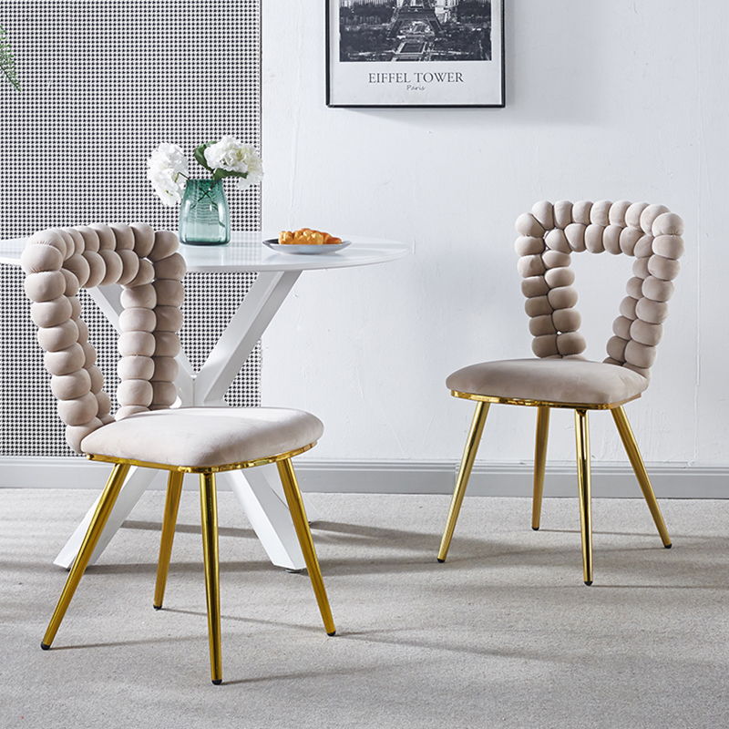 Modern Chair Set with Iron Tube Legs and Soft Cushions - Multiple Colors, photo 8 of 24