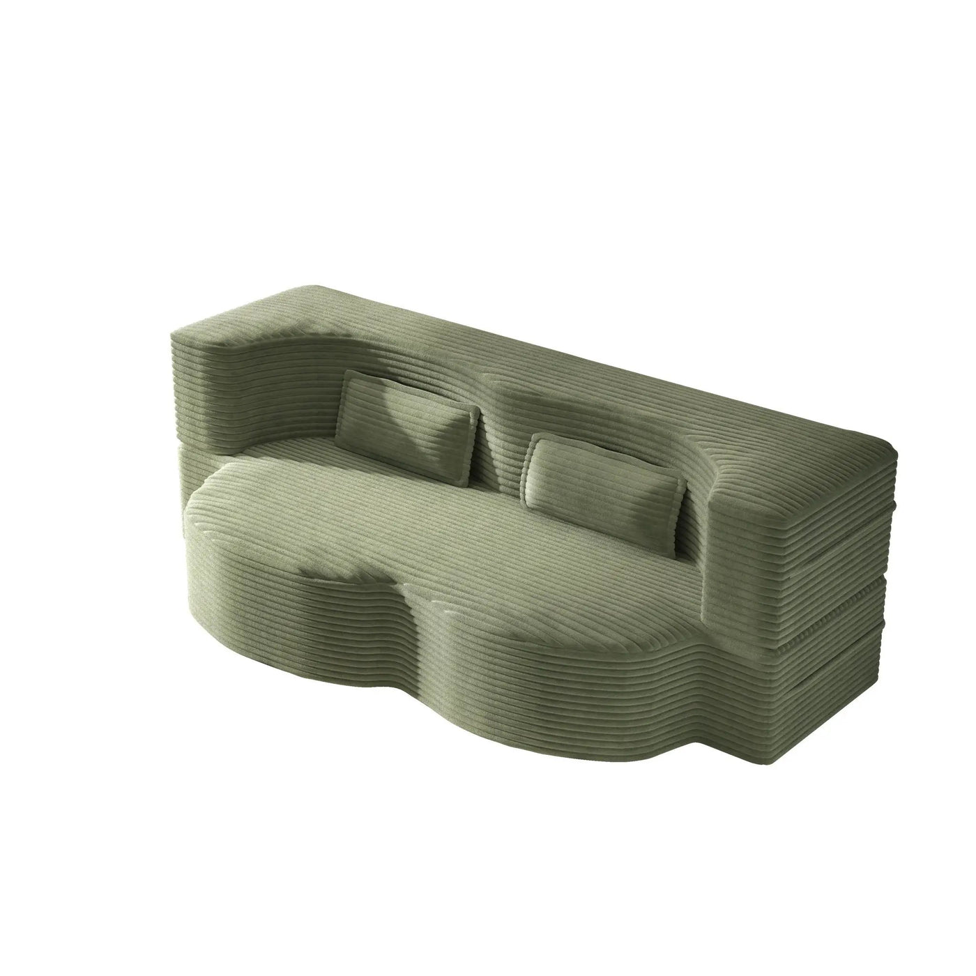 Modern Floor Sofa With 2 Pillows, Convertible Twin Size Folding Mattress For Living Room by HouseOfZazla