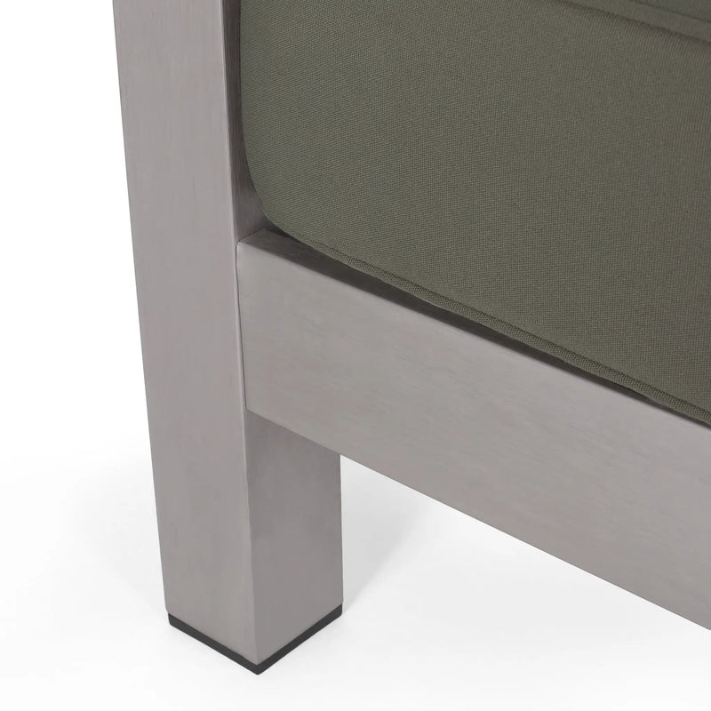 Outdoor Aluminum Loveseat – Low-Profile Patio Seating with Deep Cushions by HouseOfZazla