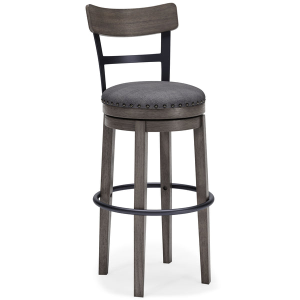 Caitbrook - Tall UPH Swivel Barstool - Gray