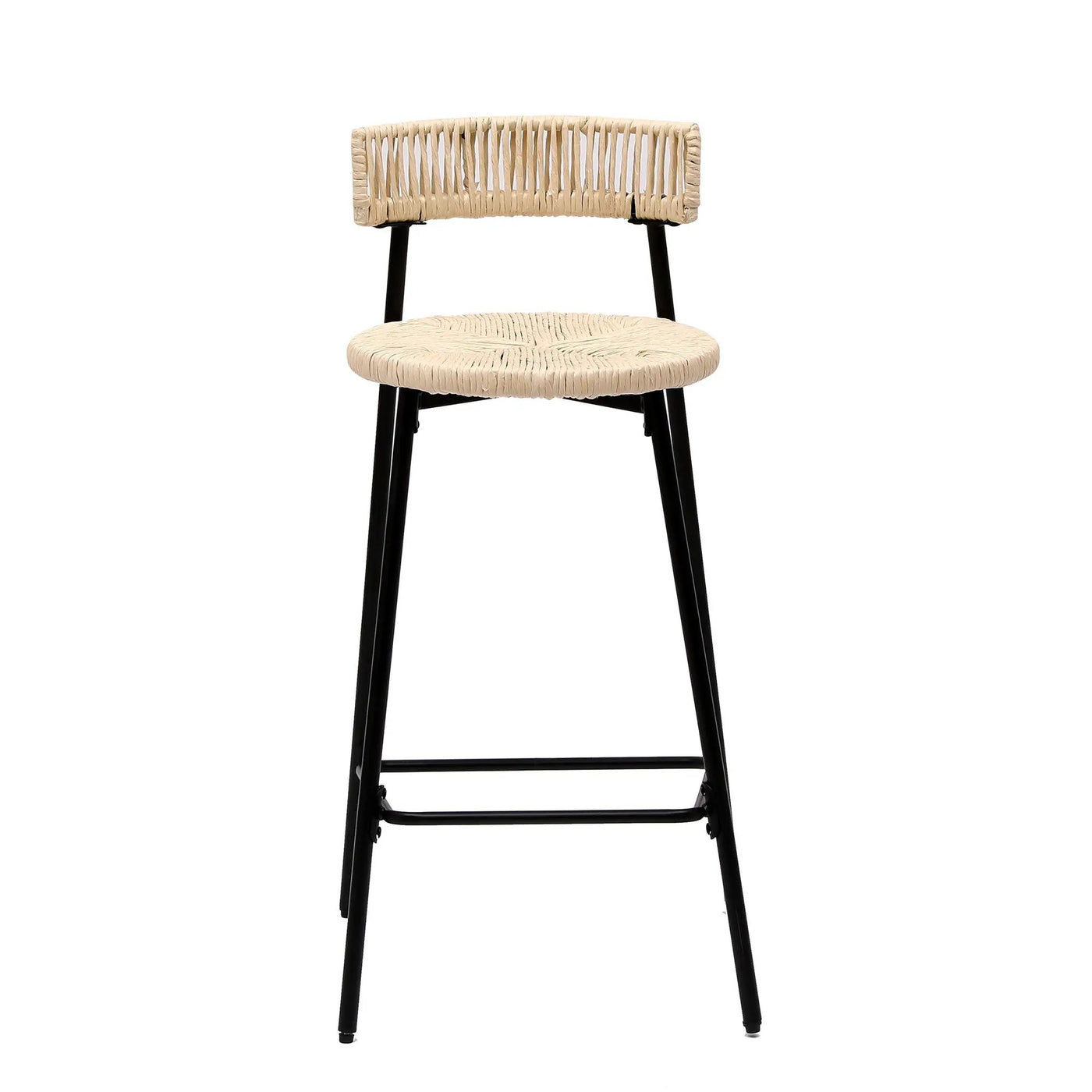 Boho Style Handwoven Paper Rope Counter Stools (Set of 2) by HouseOfZazla
