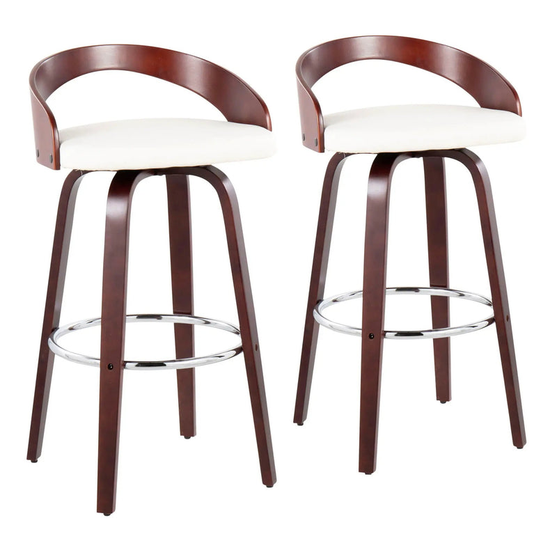 Grotto - Mid Century Elegant Design Modern Barstool With Swivel (Set of 2) by HouseOfZazla