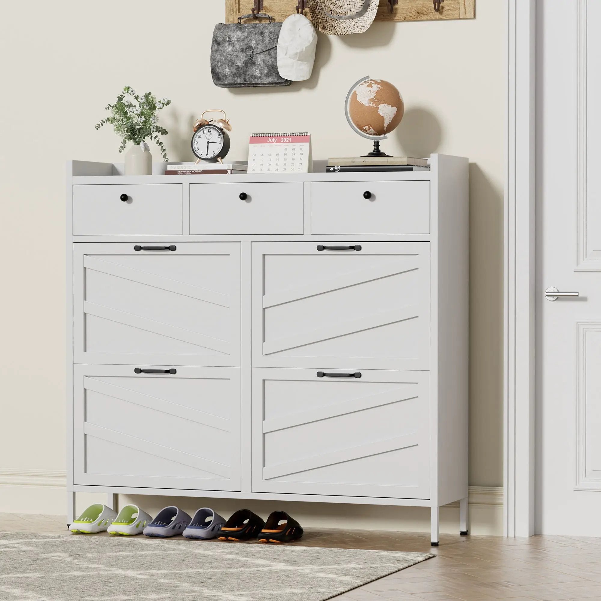 Shoe Cabinet With Flip Drawers by Unique Piece Furniture