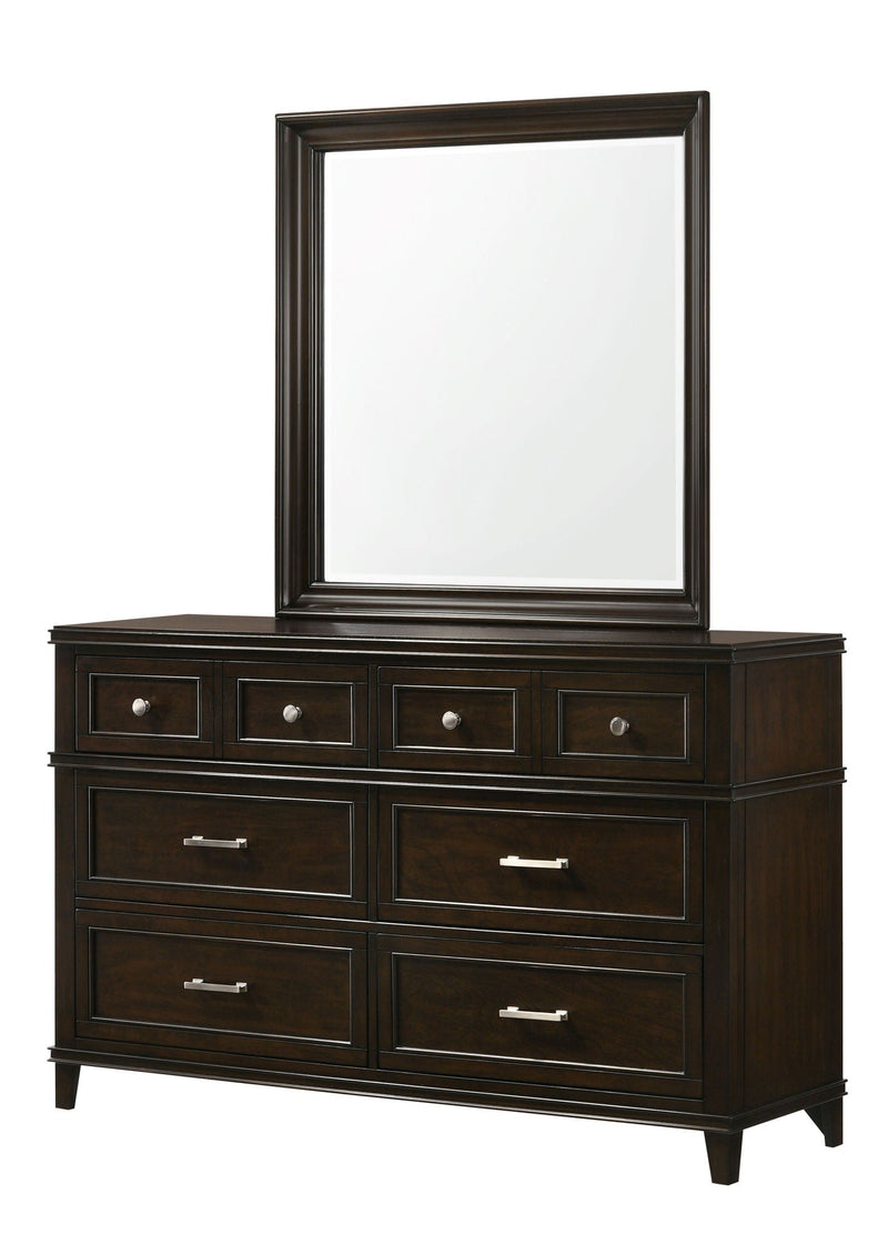 Mahogany Square Mirror with Beveled Glass - Merlot, photo 2 of 5