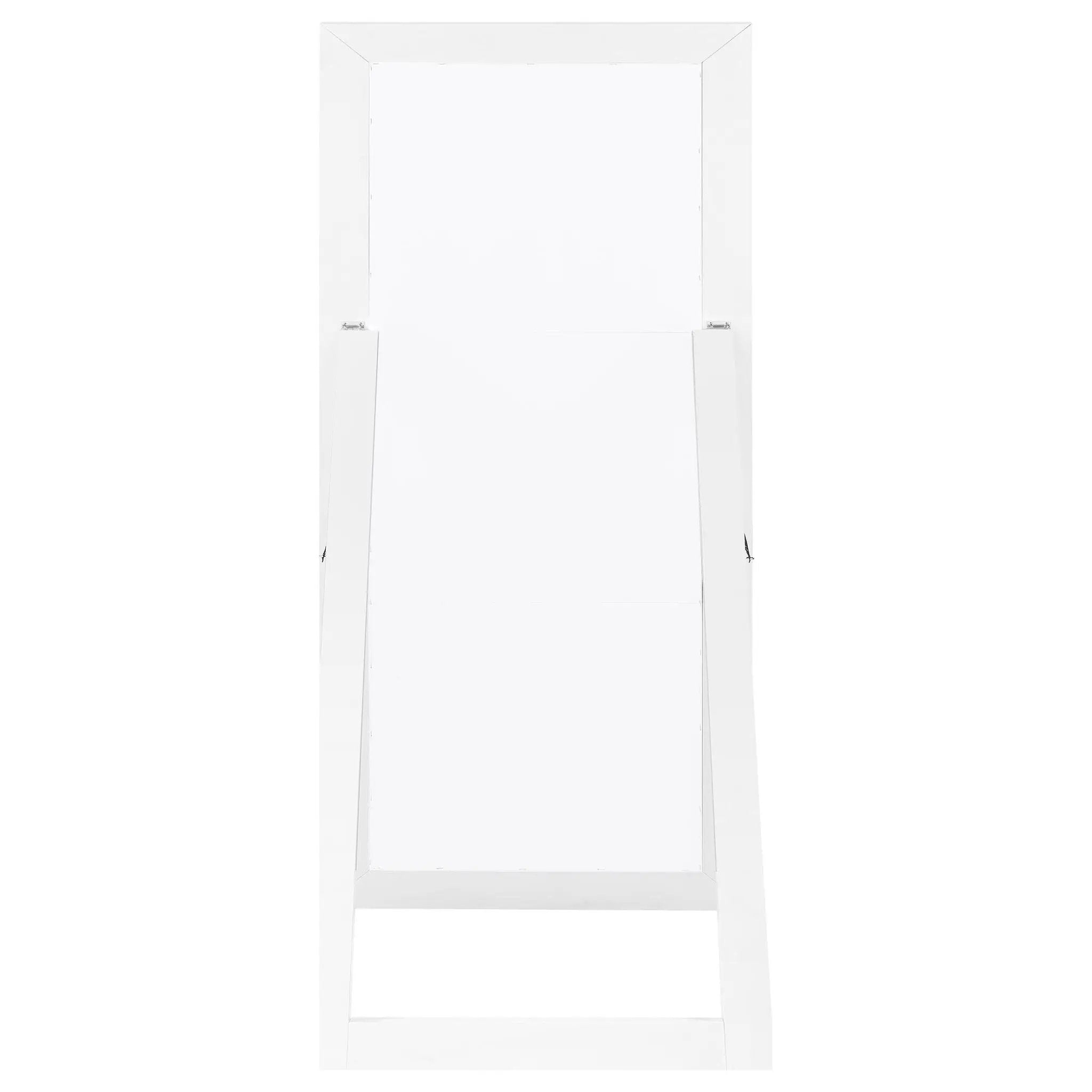 Cadence Tempered Glass Full Length Mirror White High Gloss by Unique Piece Furniture
