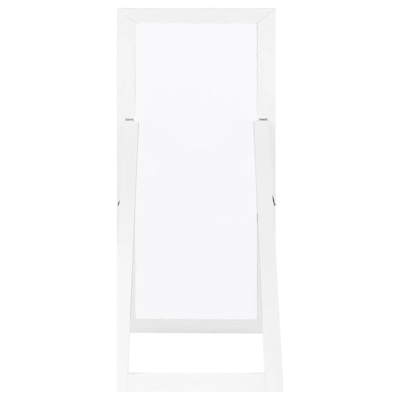 Cadence Tempered Glass Full Length Mirror White High Gloss by Unique Piece Furniture