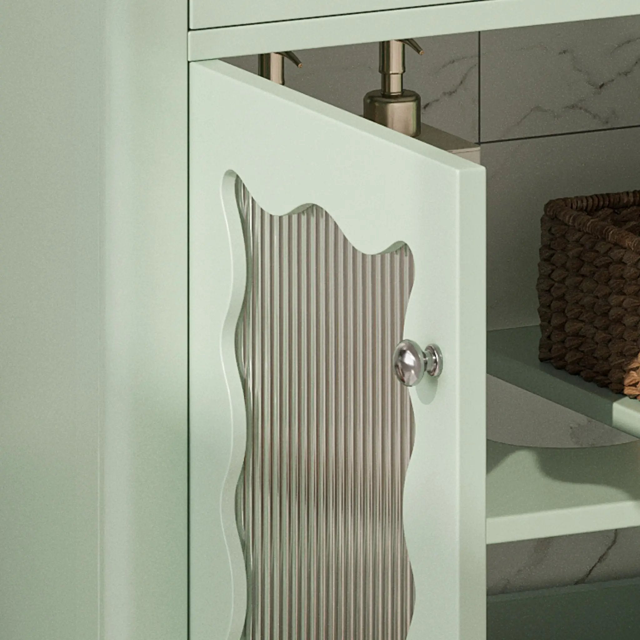 Modern Bathroom Vanity With Tempered Glass Doors by HouseOfZazla