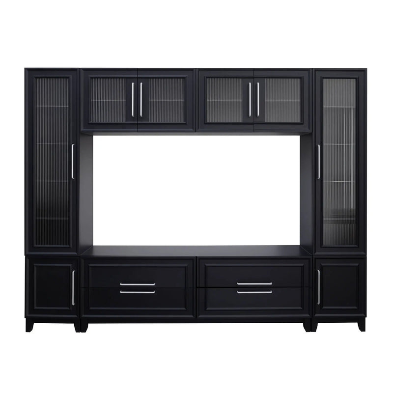 Wall Unit Modern Entertainment Center With Glass Doors by HouseOfZazla