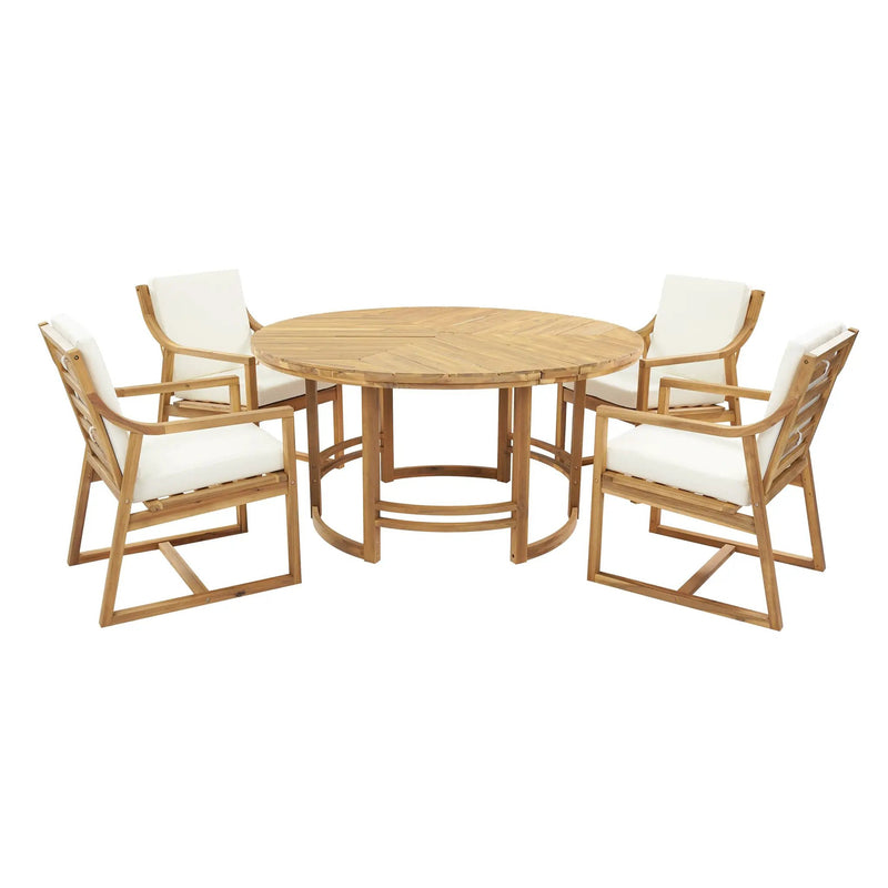 Outdoor Dining Set 5-Piece Patio Table And Chairs Set with Umbrella Hole by HouseOfZazla