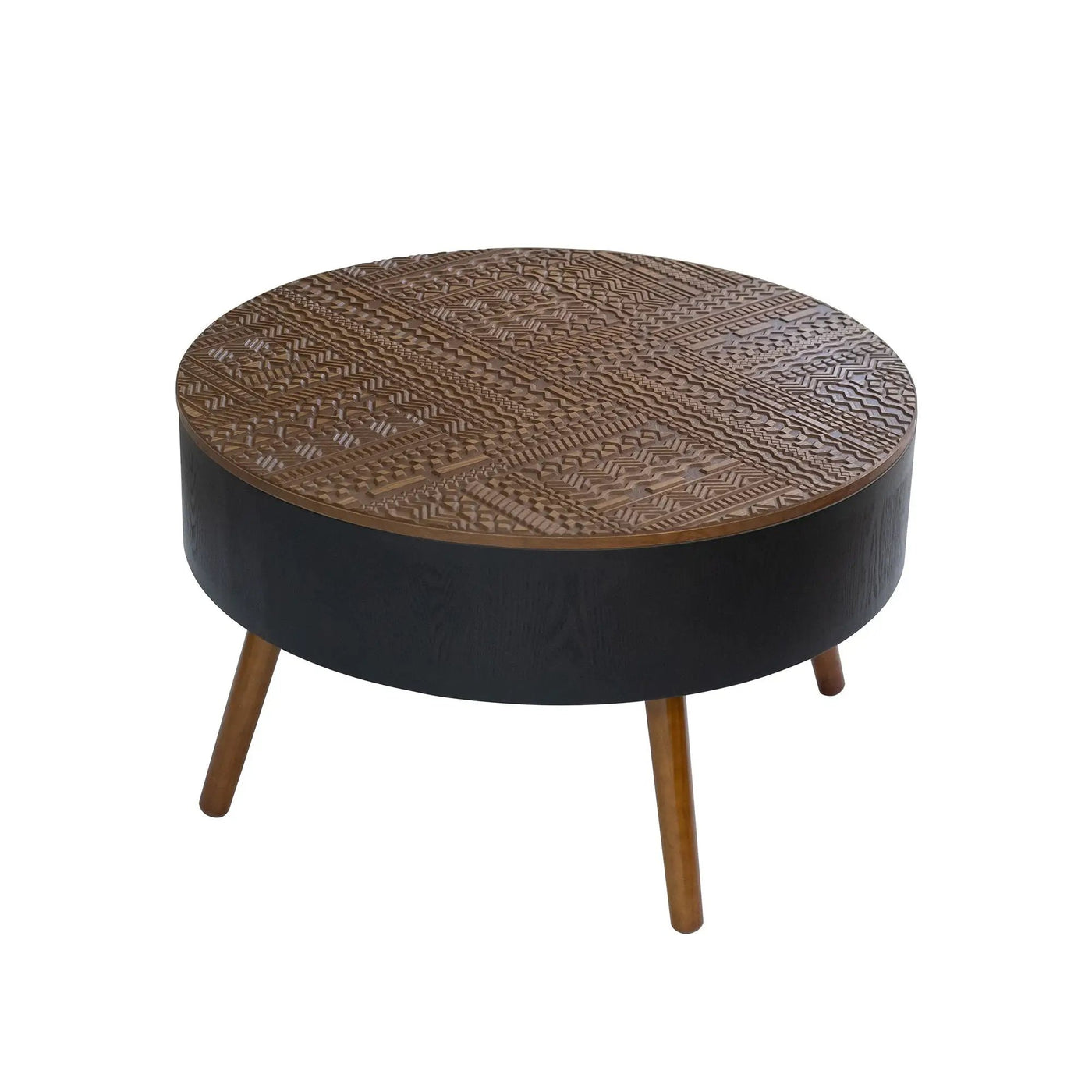 Round Coffee Table With Storage Function For Living Rooms by HouseOfZazla