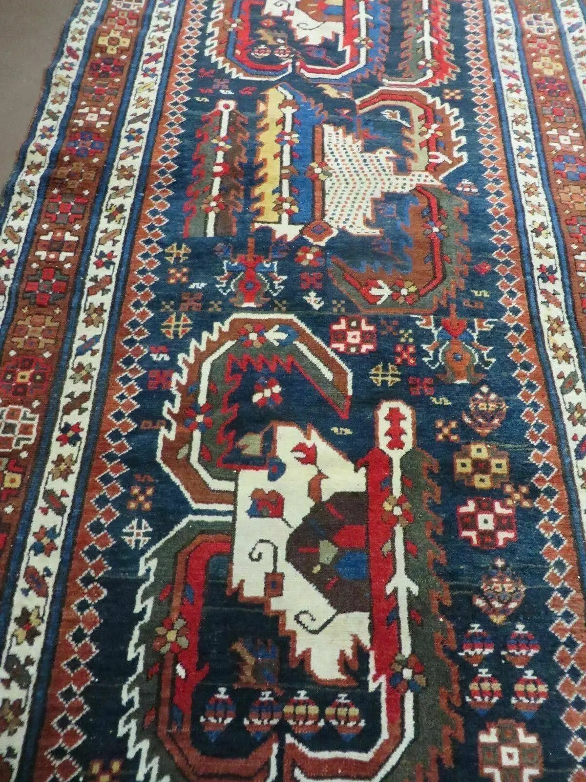 3' 7" X 14' Antique Handmade Caucasian Wool Rug Carpet Nice by Jewel Rugs