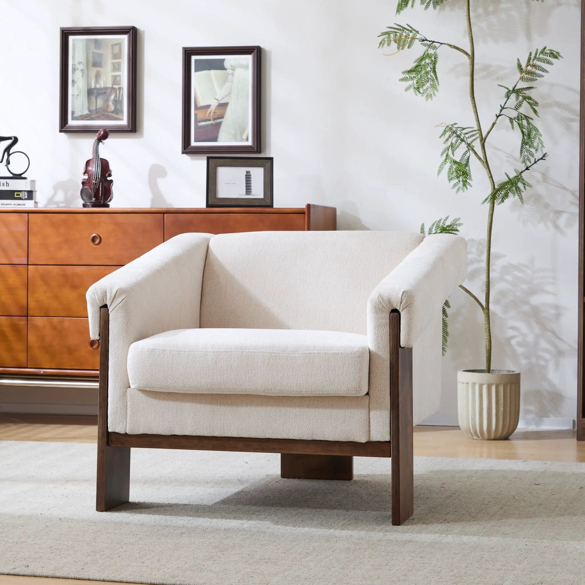 Sierra - Vintage Modern Accent Chair With Deep Cushions And Wide Armrests by HouseOfZazla