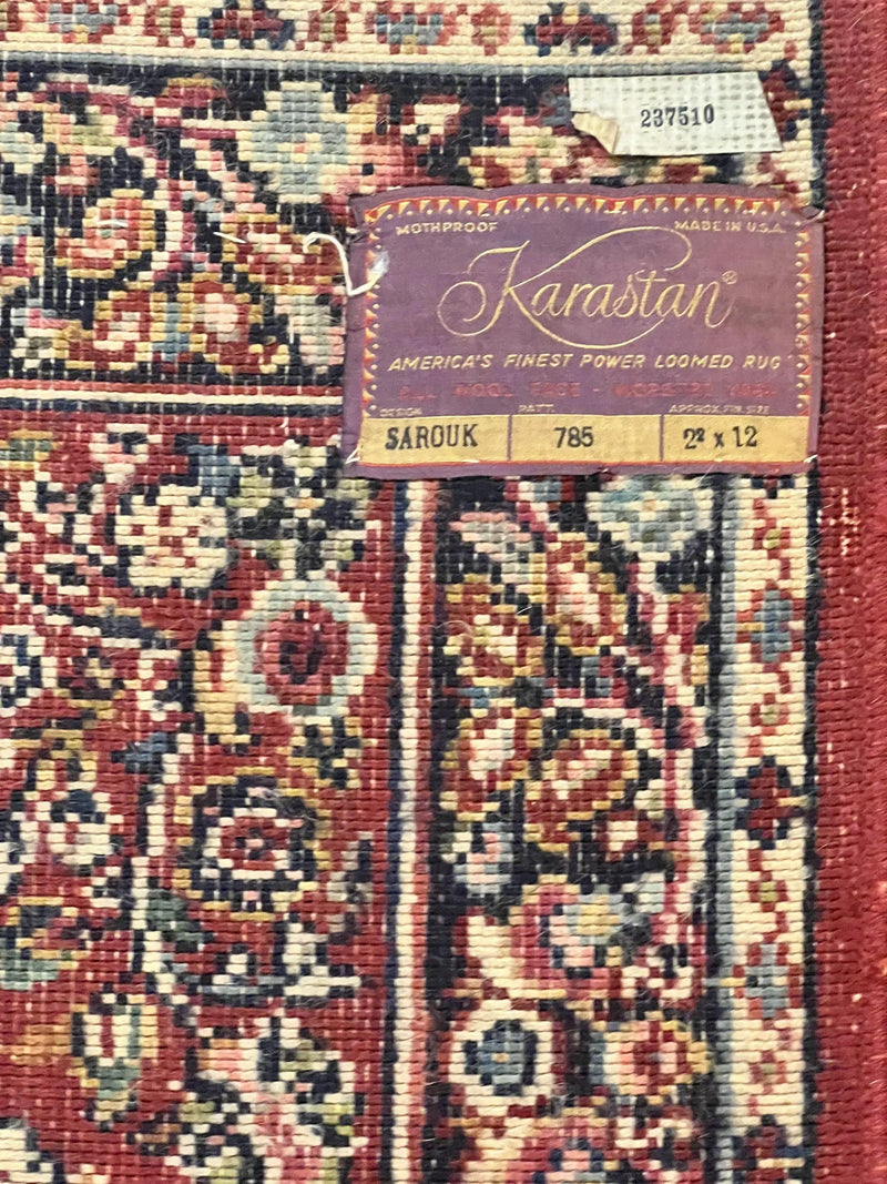 Antique Karastan Runner Rug 2x12, Karastan Sarouk #785, Original Collection, 700 Series, 2 x 12 Runner for Hallway, Wool Karastan Rug, Rare by Jewel Rugs
