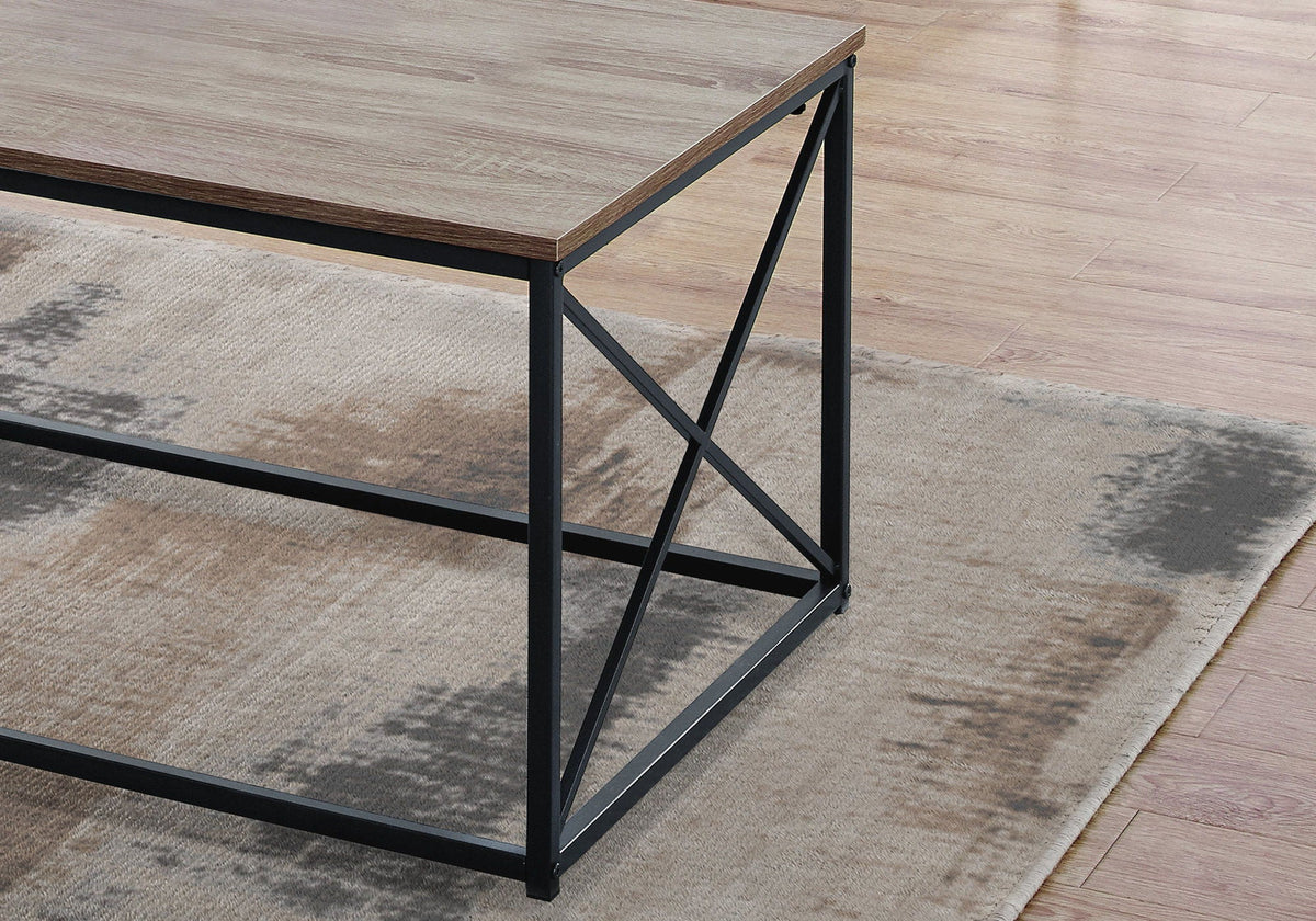 Modern 3 Piece Table Set with Metal X Frame - Taupe, photo 3 of 4