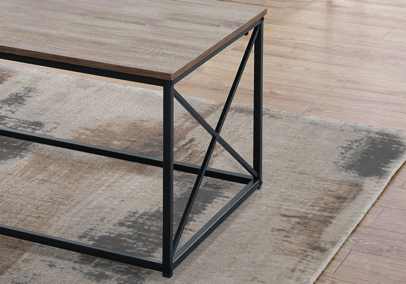 Modern 3 Piece Table Set with Metal X Frame - Taupe, photo 3 of 4