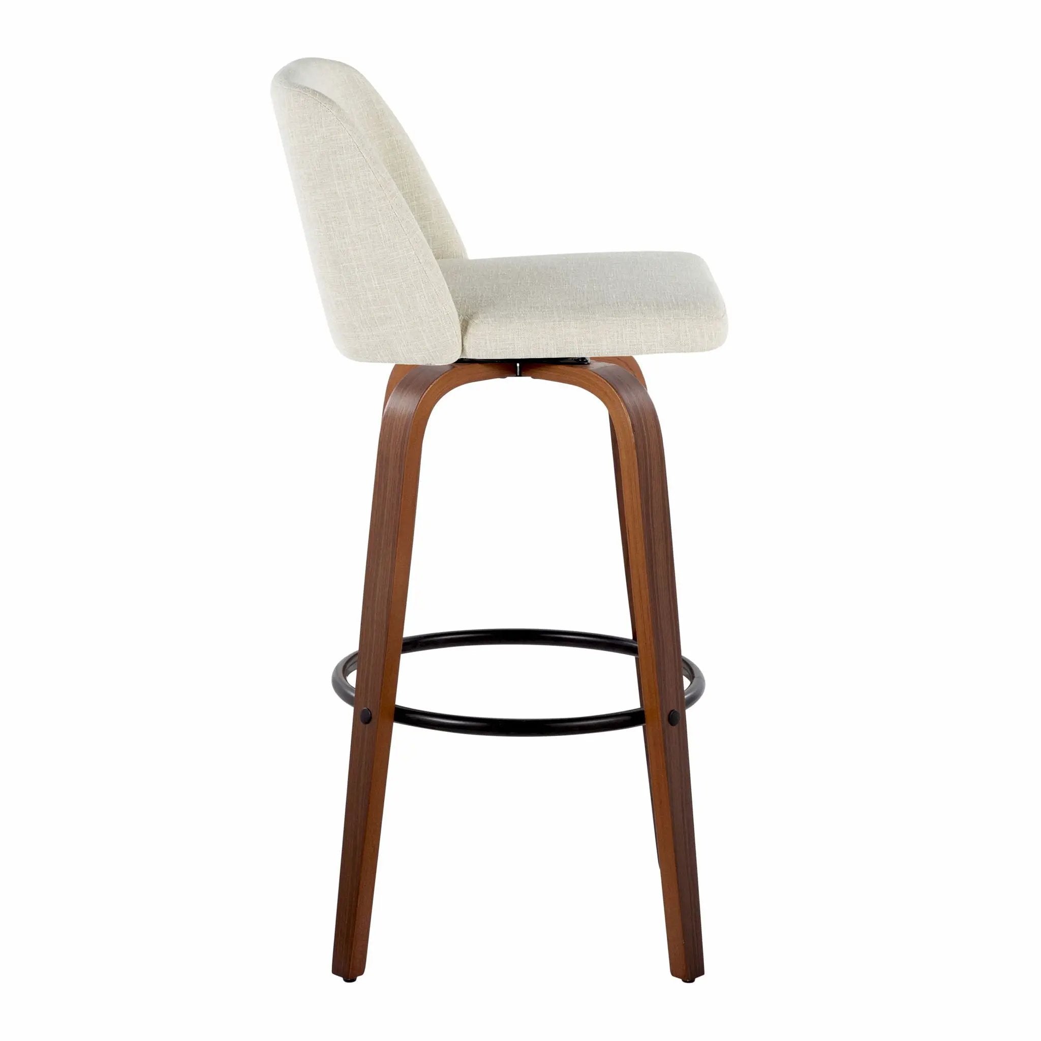 Toriano - Contemporary Fixed Height Barstool Swivel And Round Footrest (Set of 2) by Unique Piece Furniture