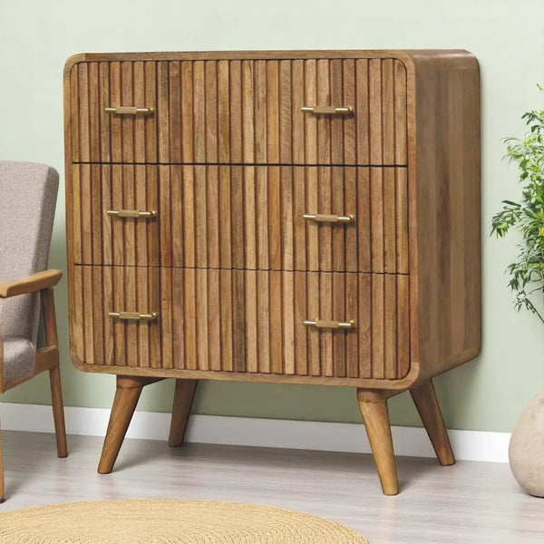 T-Bar Ridged Chest, 3-Drawers