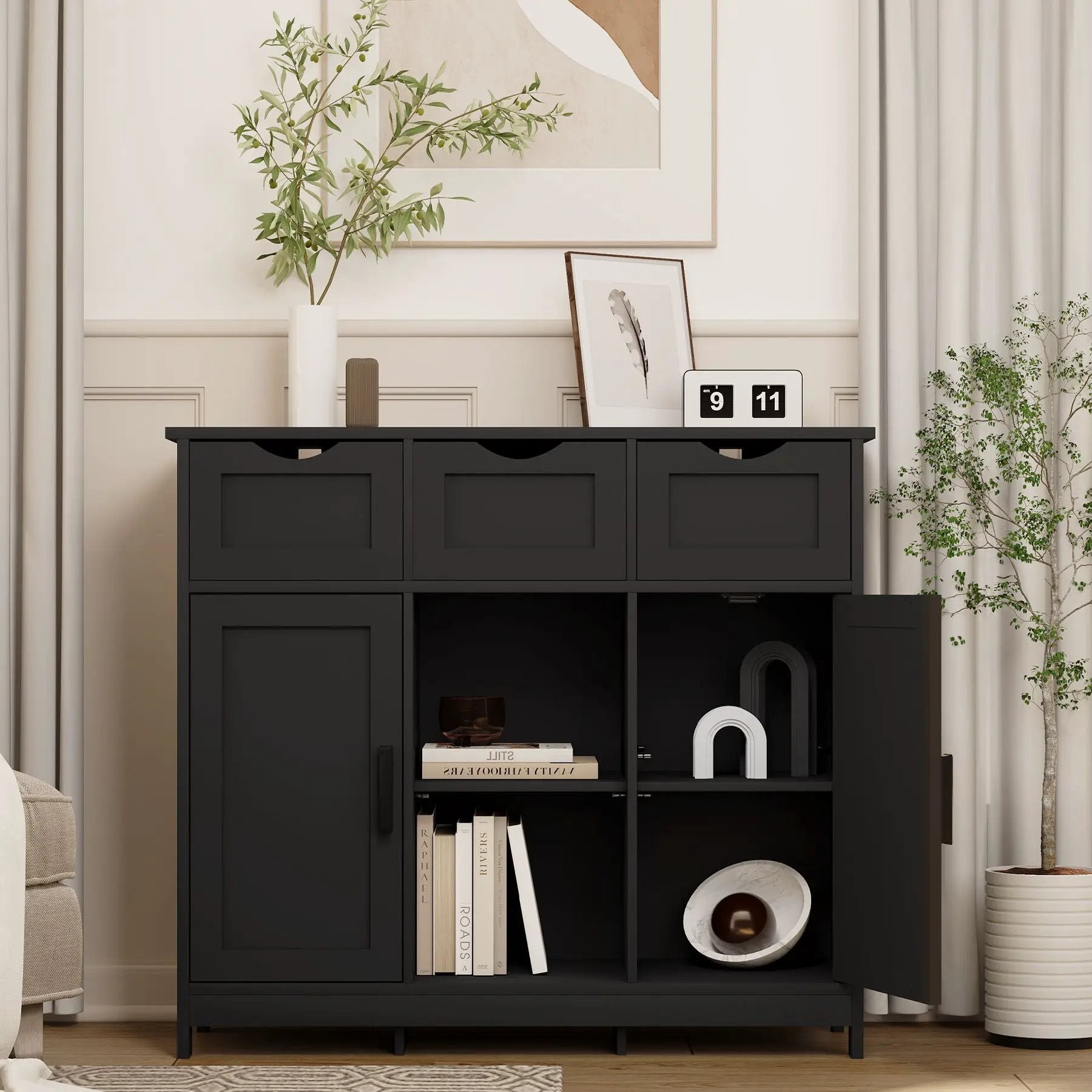 Storage Cabinets, Wooden Floor Cabinet, With Drawers And Shelves Storage Cabinets, Accent Cabinet For Living Room, Bedroom, Bathroom Furniture Home Decor by Unique Piece Furniture
