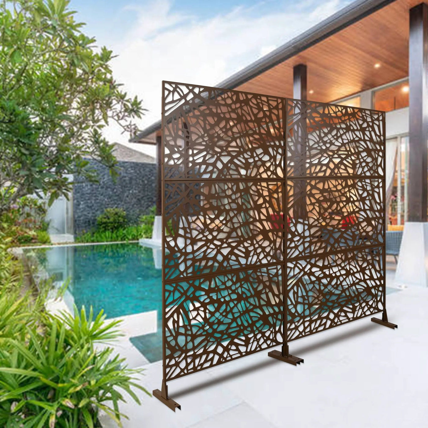 Outdoor & Indoor Freestanding Decorative Privacy Screen by HouseOfZazla