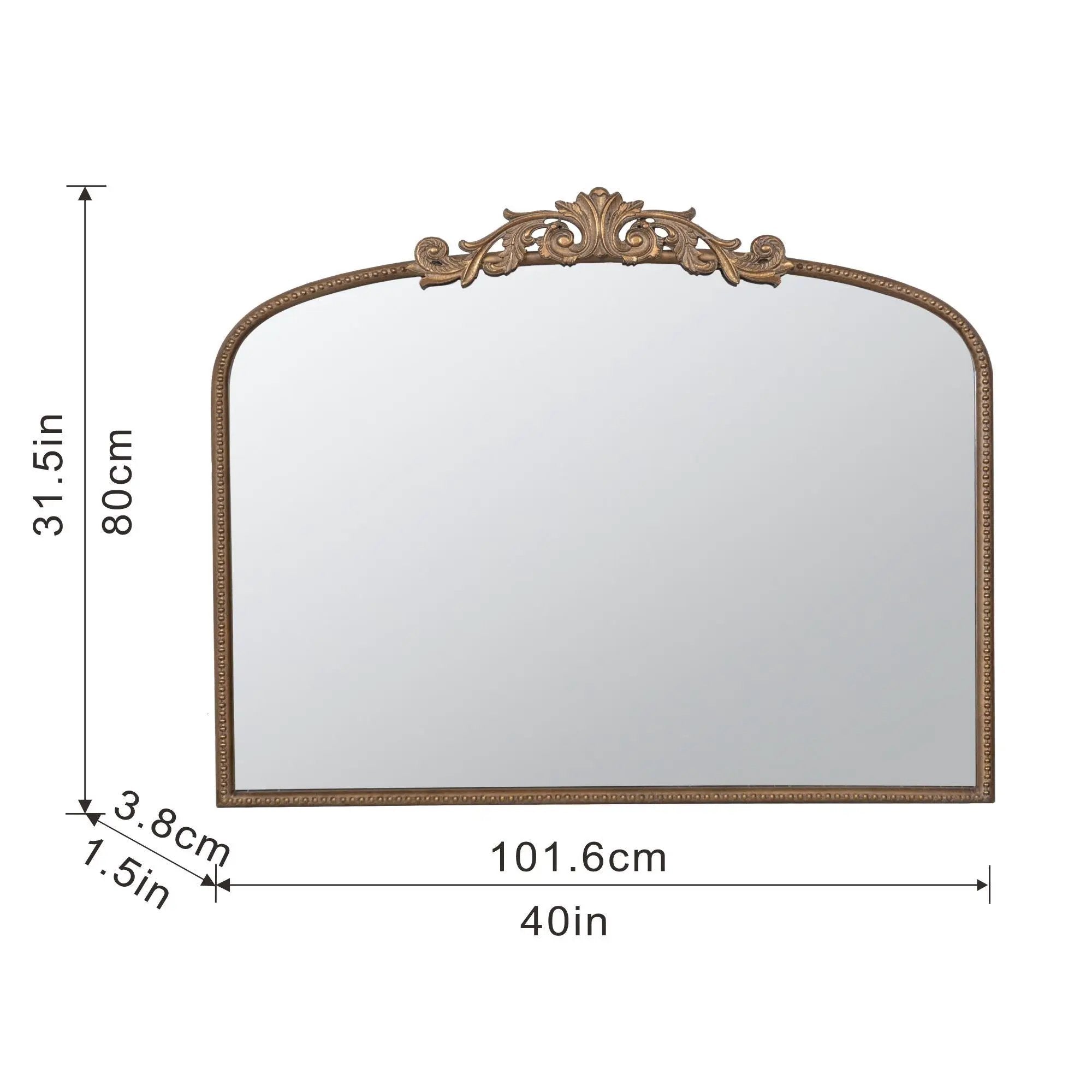 Arch Mirror, Baroque Inspired Wall Decor For Bathroom, Bedroom, Living Room by Unique Piece Furniture