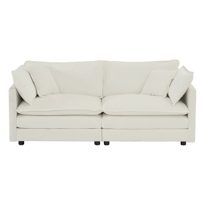 Sofa Set of 2 Chenille Couch, 2+3 Seater Sofa Set Deep Seat Sofa by HouseOfZazla