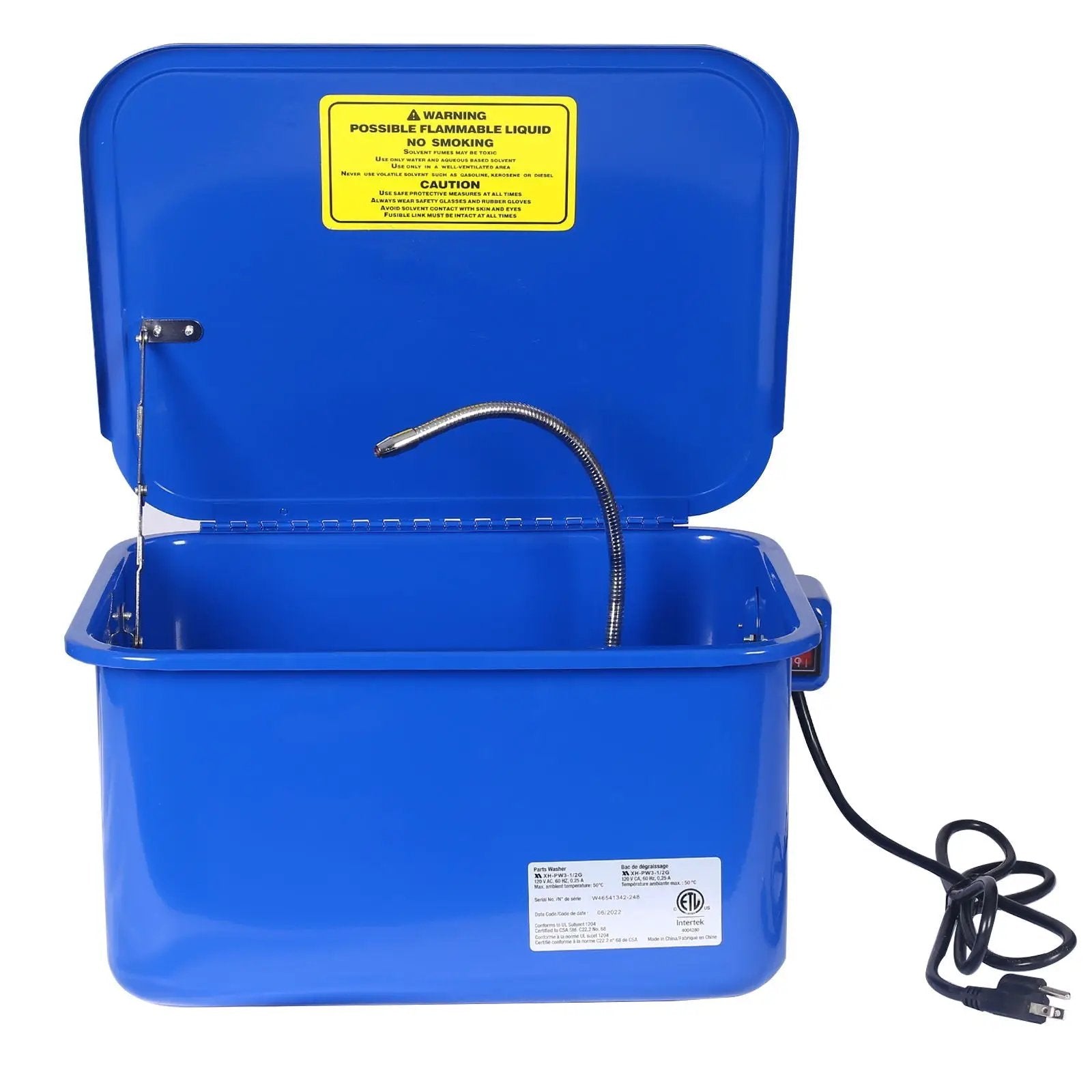 Benchtop Parts Washer With 110V Pump, 3.5 Gallon Capacity - Blue by HouseOfZazla