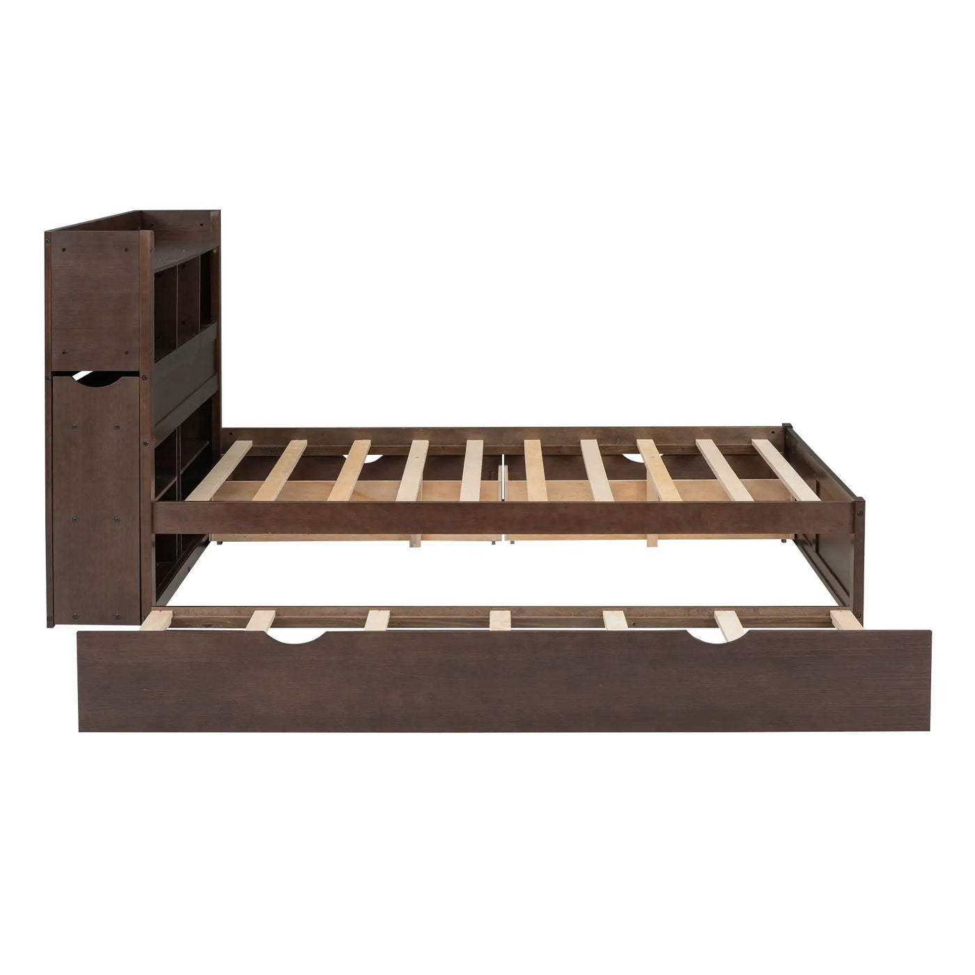 Storage Platform Bed With Pull Out Shelves, Trundle, And 2 Drawers by HouseOfZazla