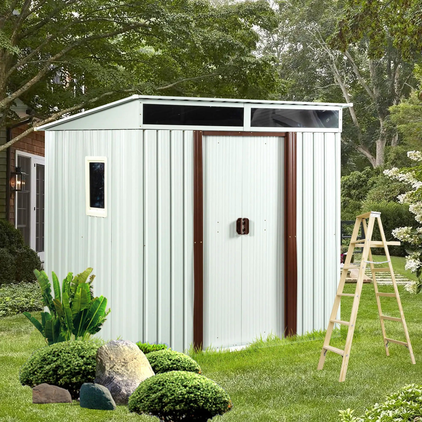 Outdoor Metal Storage Shed With Window by HouseOfZazla