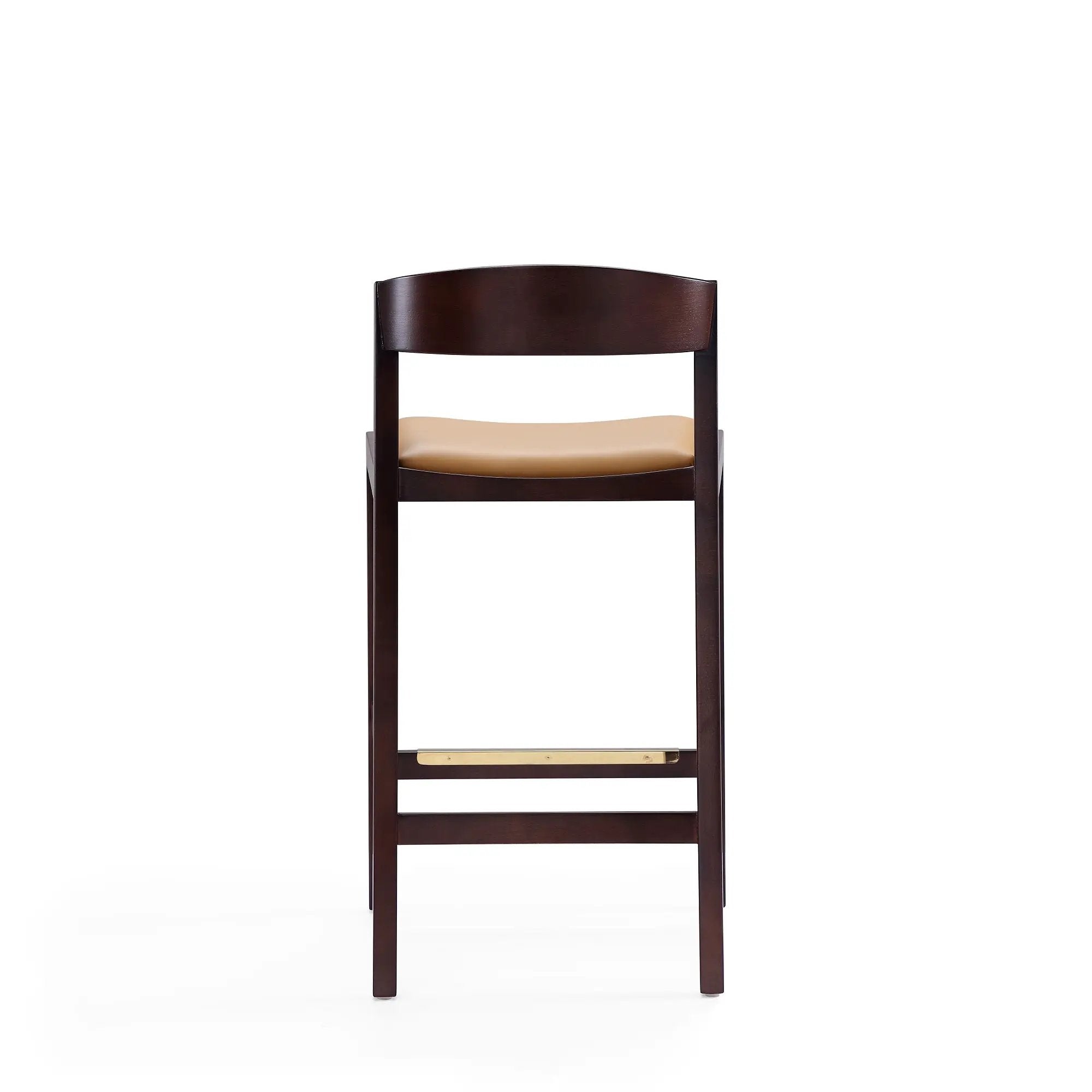 Klismos Wood Upholstered Counter Stool in Camel by HouseOfZazla