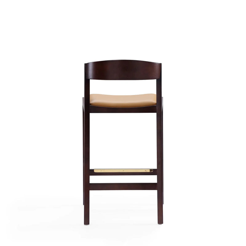 Klismos Wood Upholstered Counter Stool in Camel by HouseOfZazla