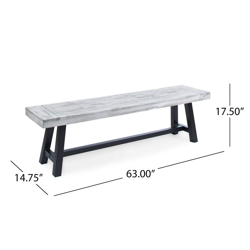 Tranquilizer Outdoor Acacia Wood Bench With Slat Panel Design by HouseOfZazla