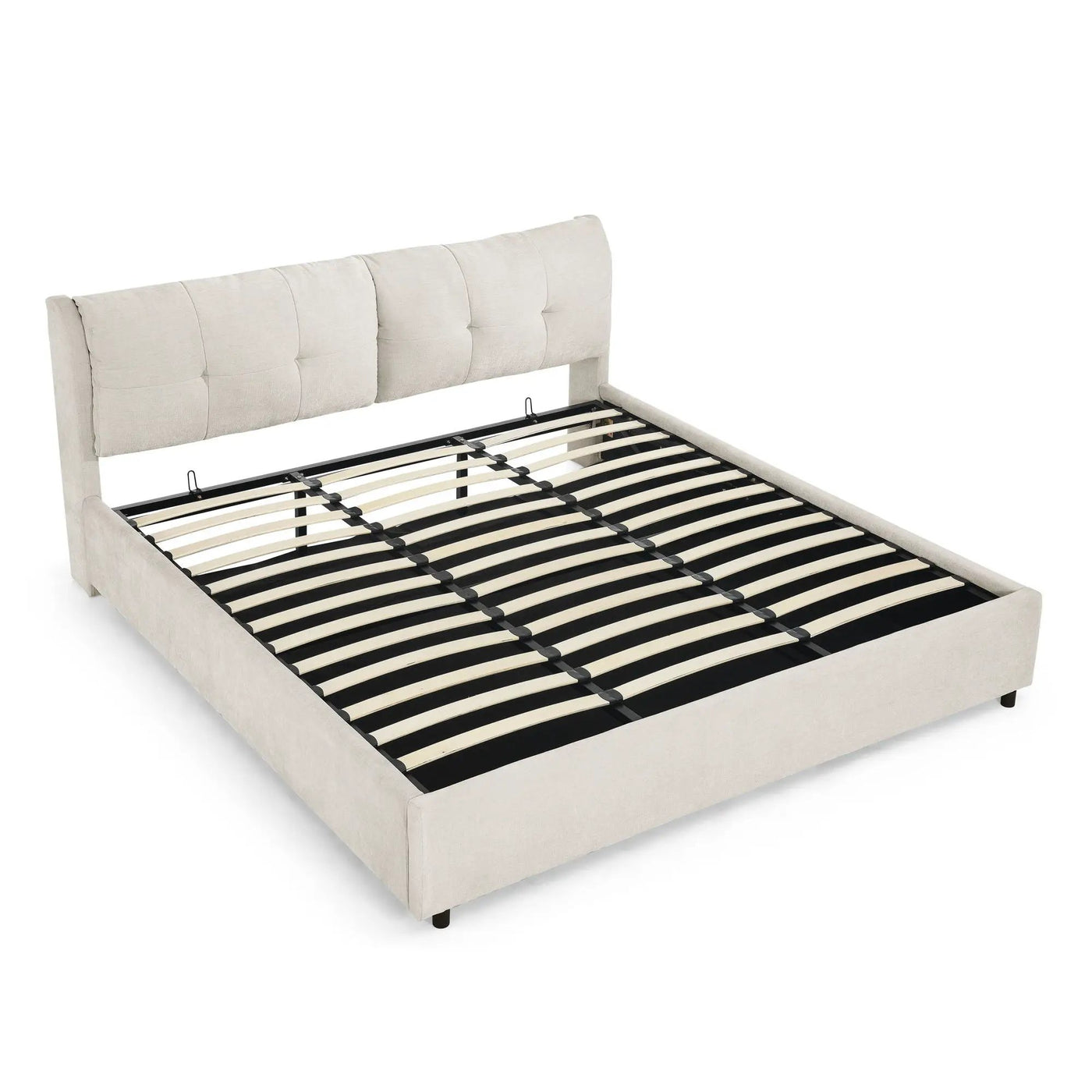 Storage Upholstered Hydraulic Platform Bed With Integrated Headboard by HouseOfZazla