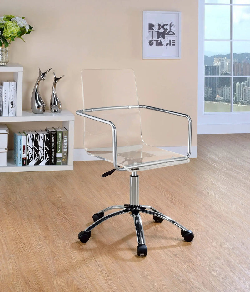 Amaturo Acrylic Adjustable Home Office Desk Chair Clear by Unique Piece Furniture