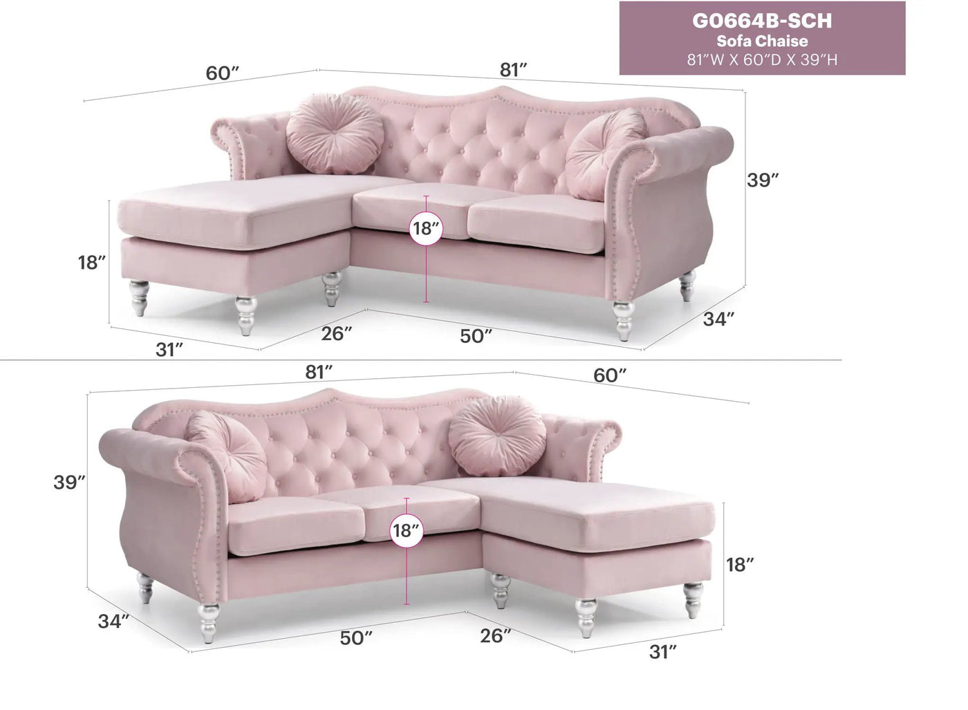 Hollywood - Sofa Chaise by HouseOfZazla