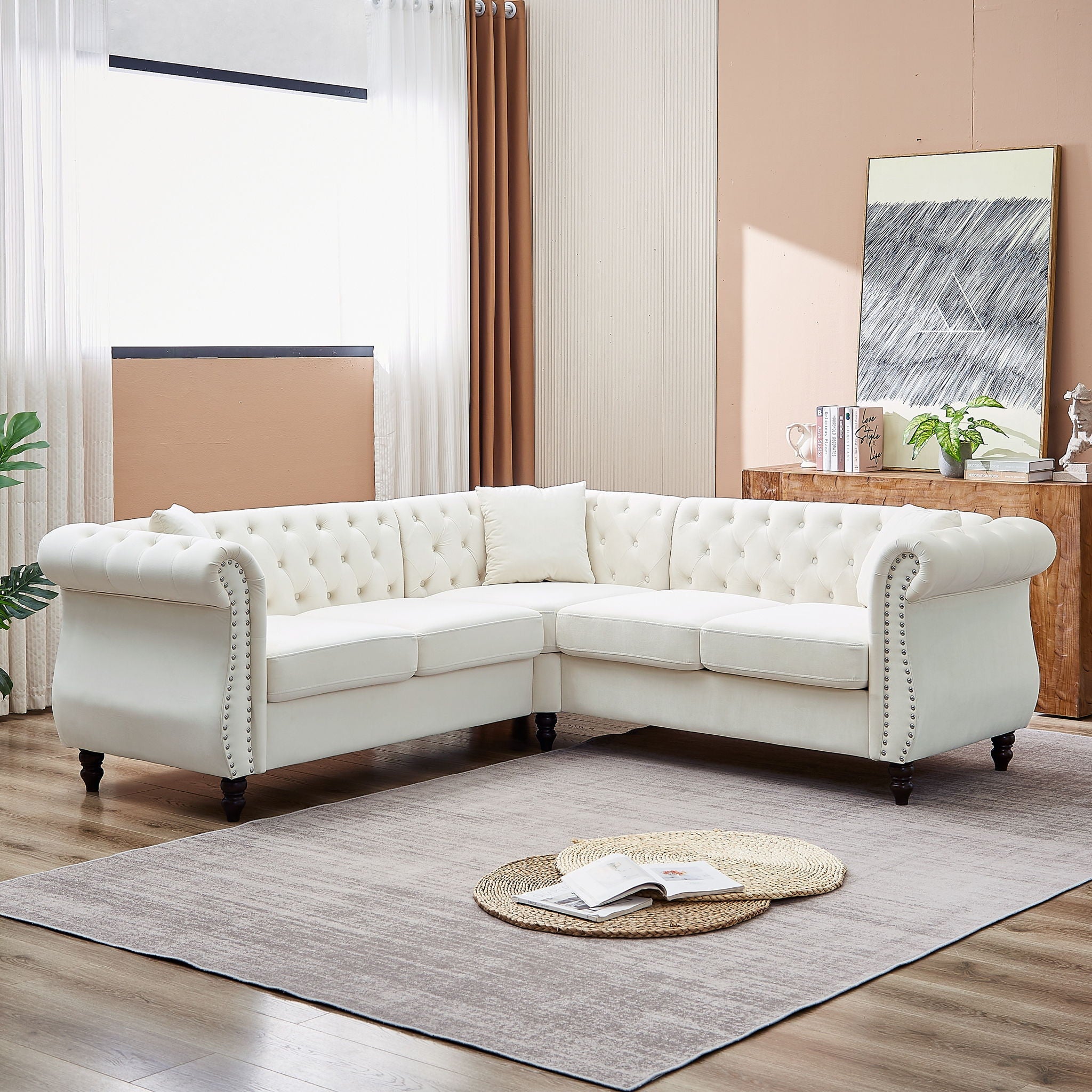 Streamline Modern L-Shaped Corner Sofa by HouseOfZazla