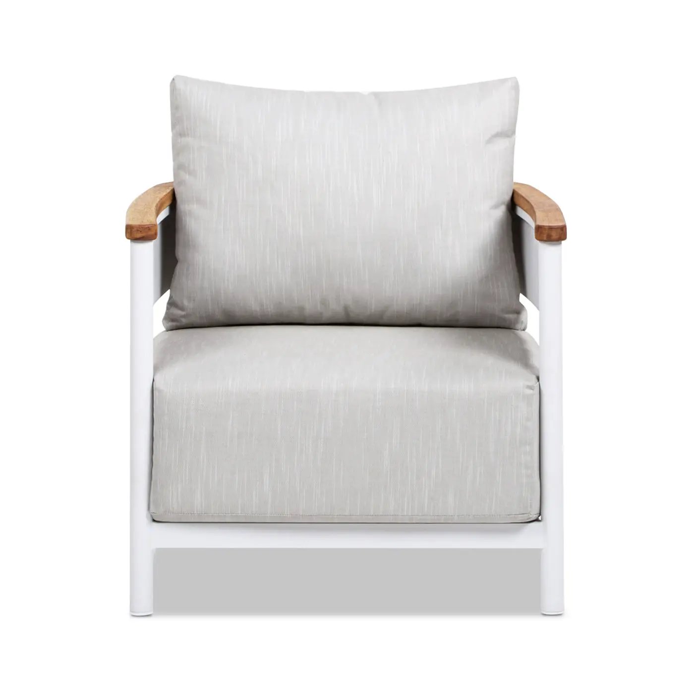 Rhodes 29" Upholstered Teak & Aluminum Patio Arm Chair Birch by HouseOfZazla