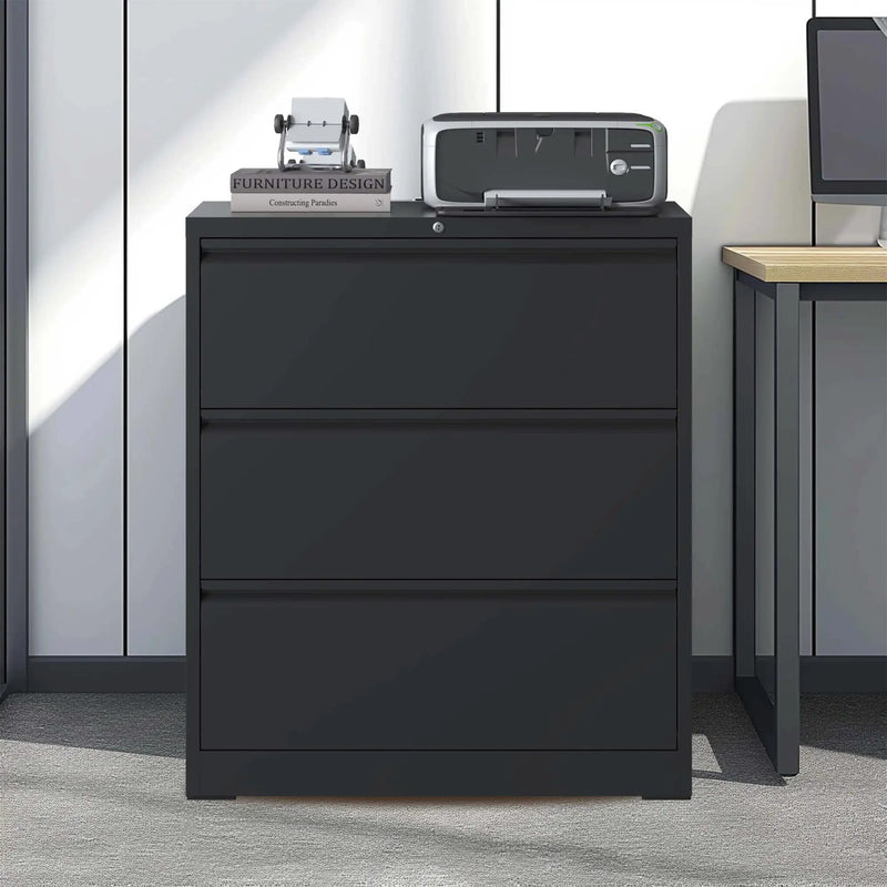 Premium Drawer Metal Lateral File Cabinet With Lock by Unique Piece Furniture