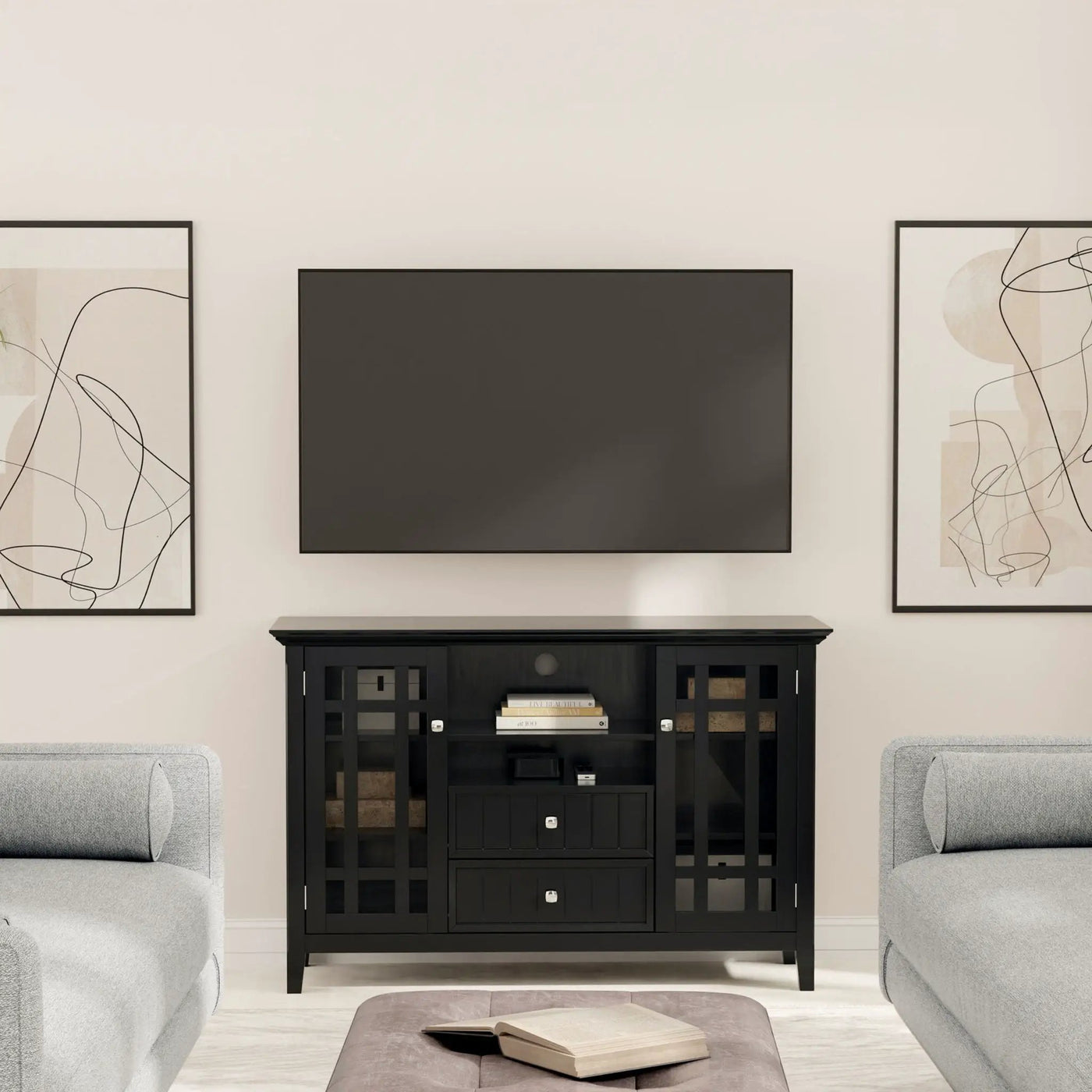 Bedford - Handcrafted Tall TV Media Stand by HouseOfZazla