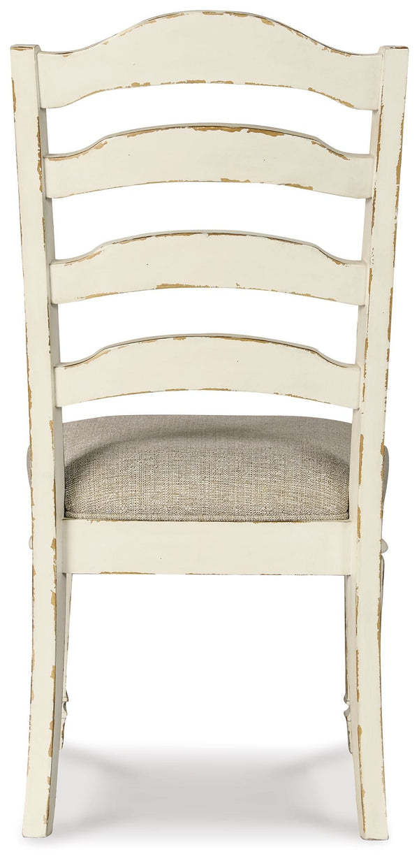 Realyn - Dining UPH Side Chair (Set of 2) - Ladderback - Chipped White, photo 2 of 7