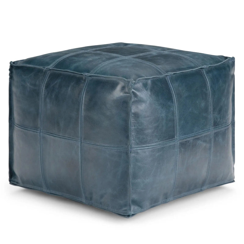 Manning - Square Pouf - Teal by Unique Piece Furniture