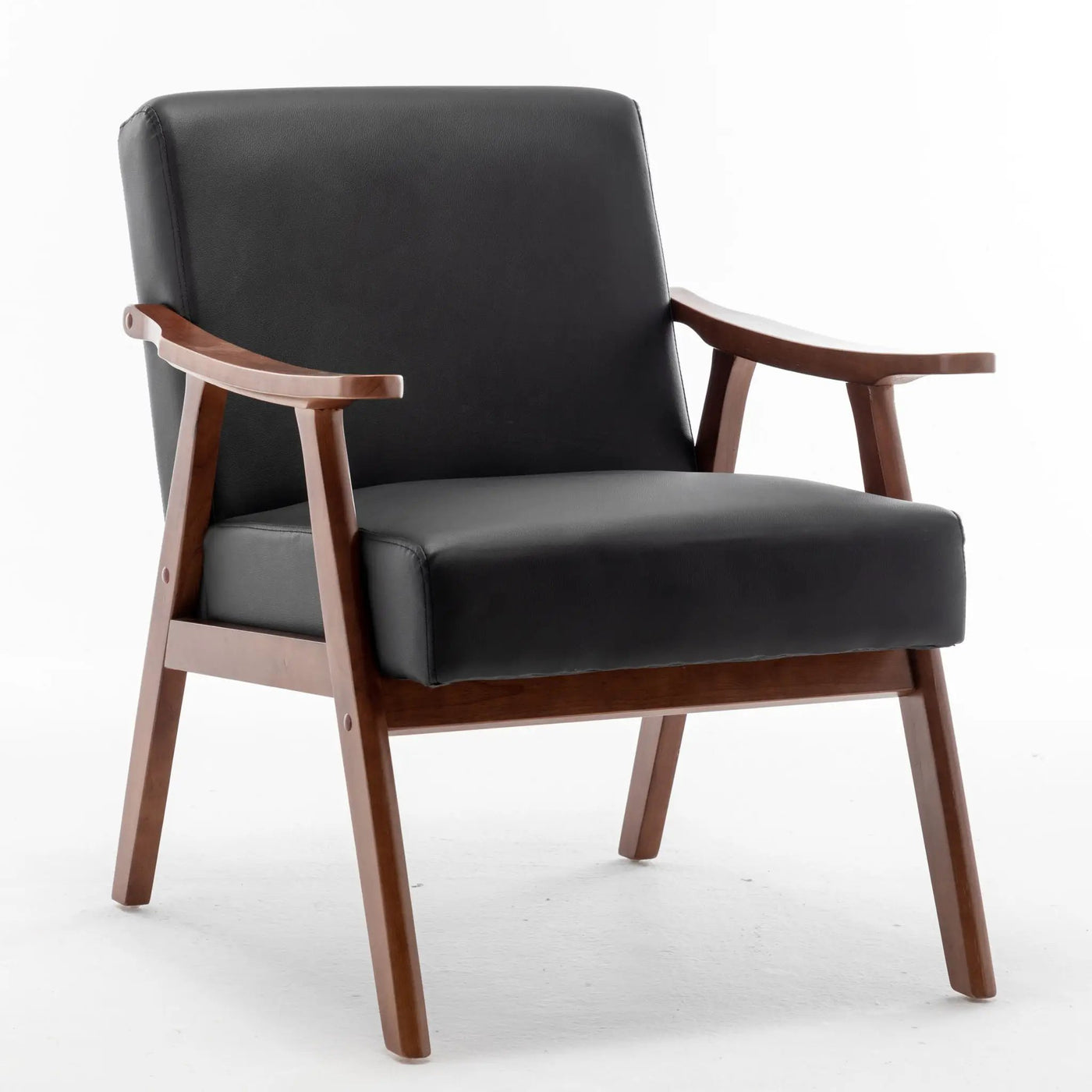 Mid Century Modern Accent Chair With Solid Wood Frame And Extra Thick Backrest by HouseOfZazla