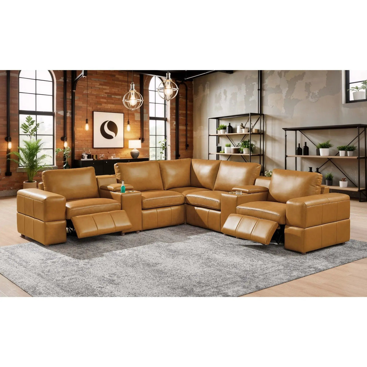 Upholstered Large Arms Sectional With Recliner Seats, photo 20 of 84