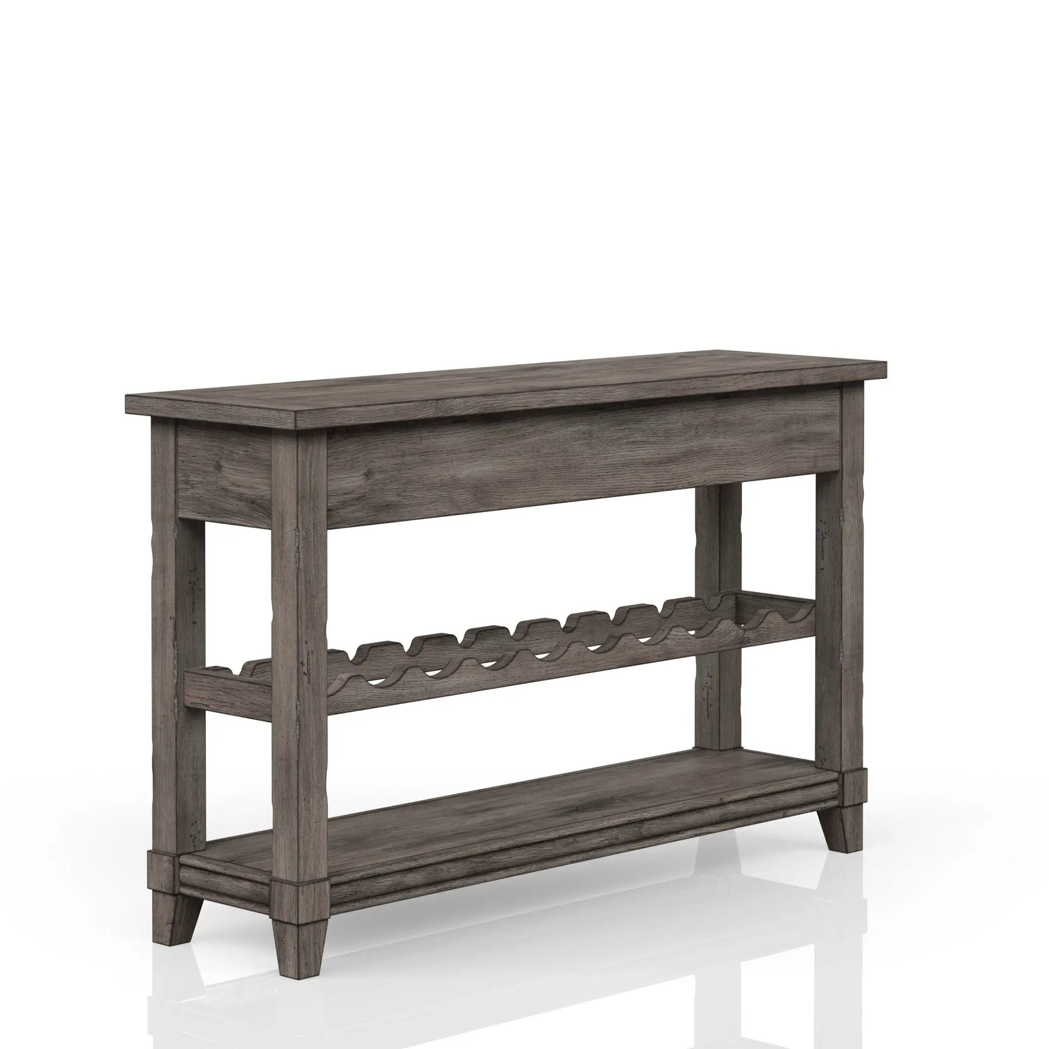 Console Table With Wine Bottle Storage Storage Drawers - Gray by Unique Piece Furniture